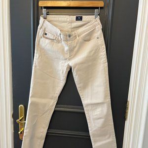 White AG jeans, the Stevie Ankle. US size 26.  High quality white denim jeans.